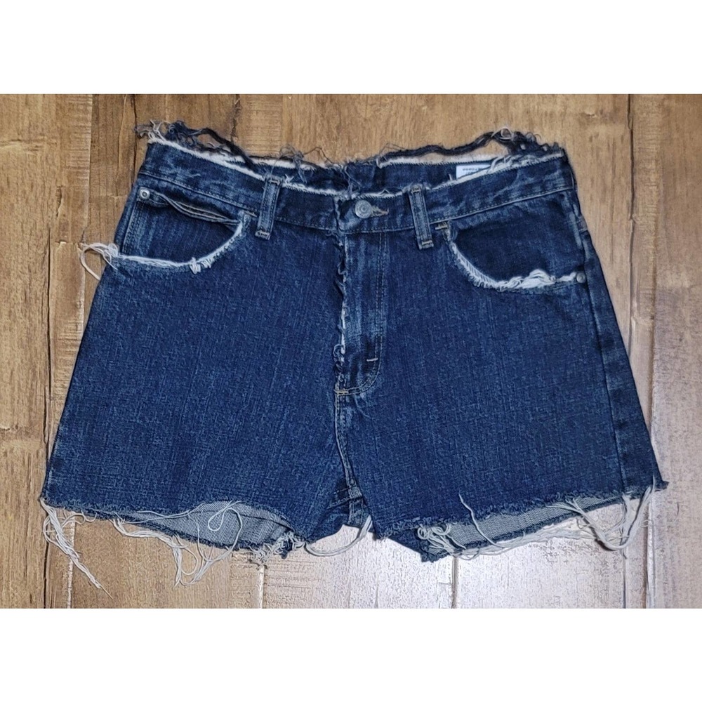 Wrangler High Waisted Distressed Cutoff Denim Shorts - Picture 2 of 5